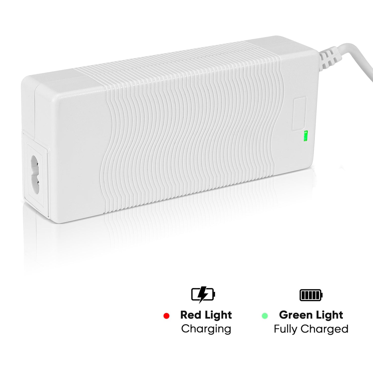 Hvid netadapter og strømkabel Tilbehør til iltkoncentrator VP-1/VP-2