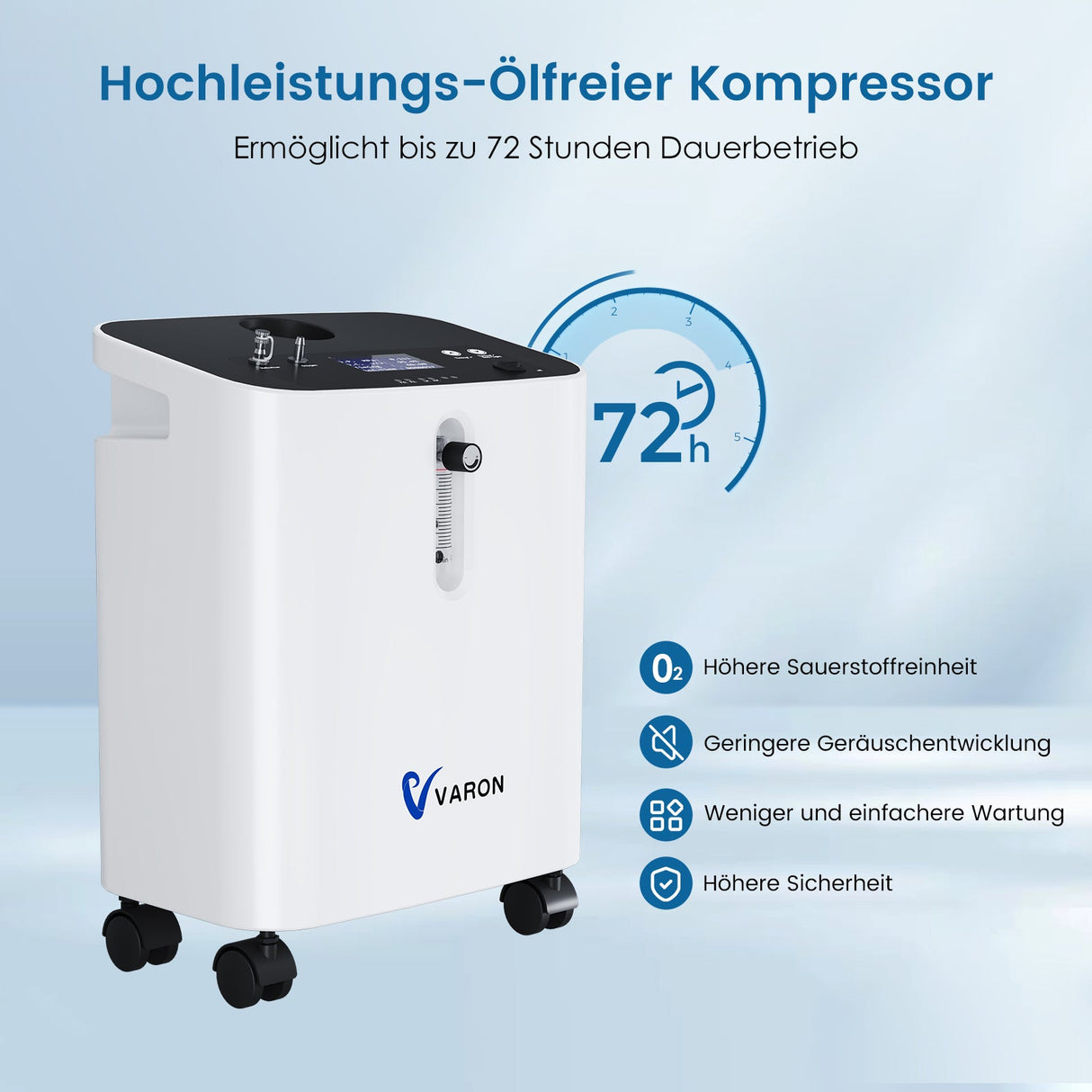 VARON VH-3 PRO Home Oxygen Concentrator | 10-step regulation, comfortable treatment