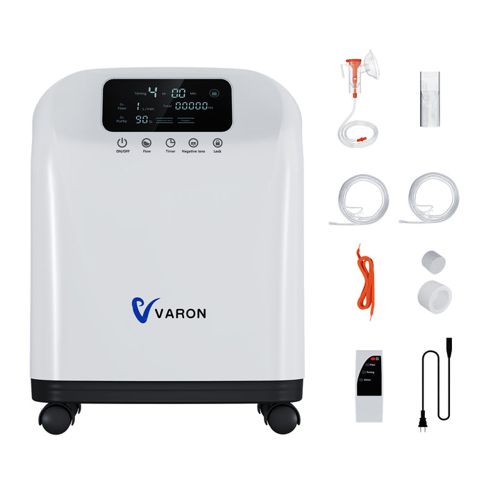 VARON VH-3 PRO oksygenkonsentrator for hjemmet | 10-trinns regulering, komfortabel behandling