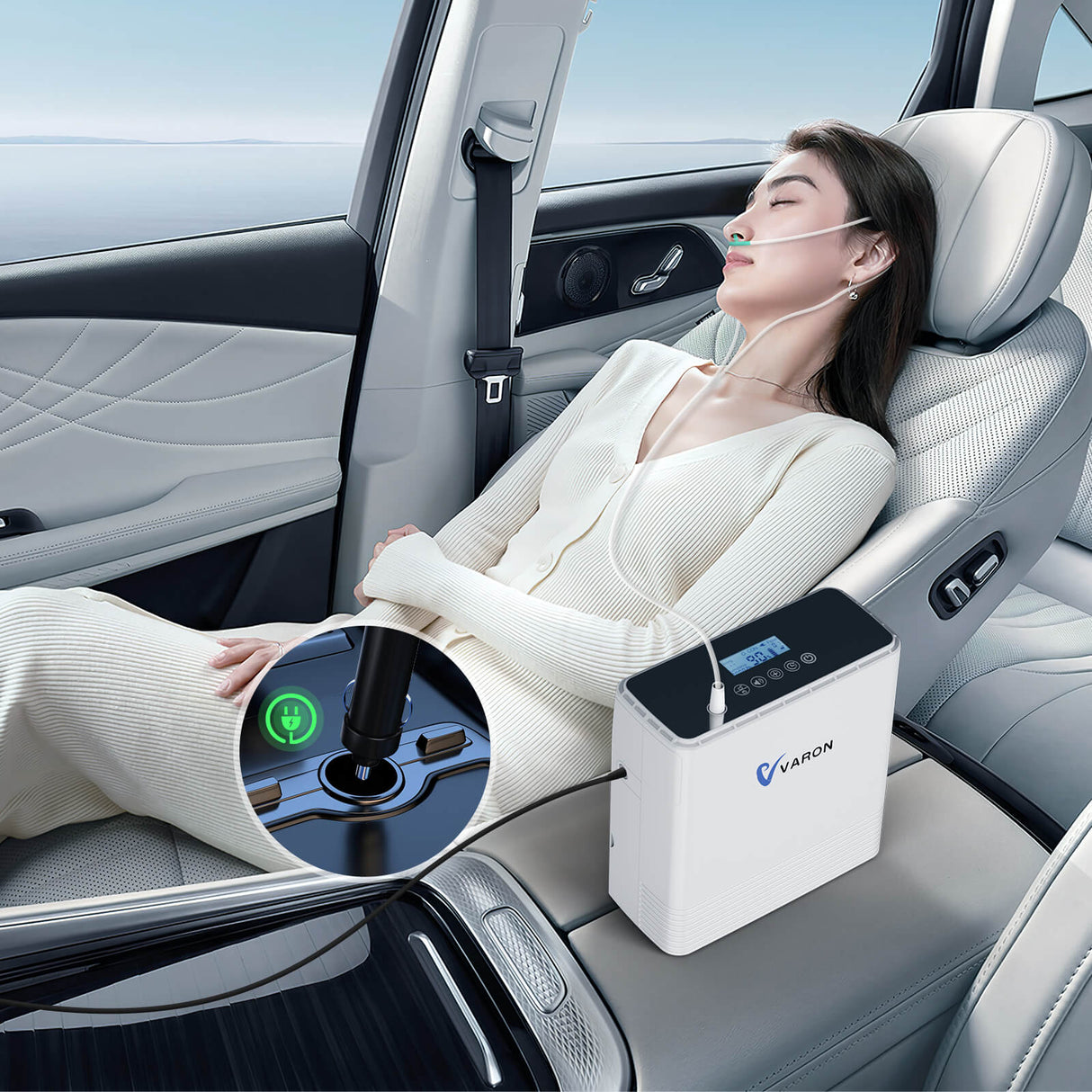 VARON VP-6 Kontinuerlig bærbar iltkoncentrator - Flow 1-6L/min, CE-certificeret