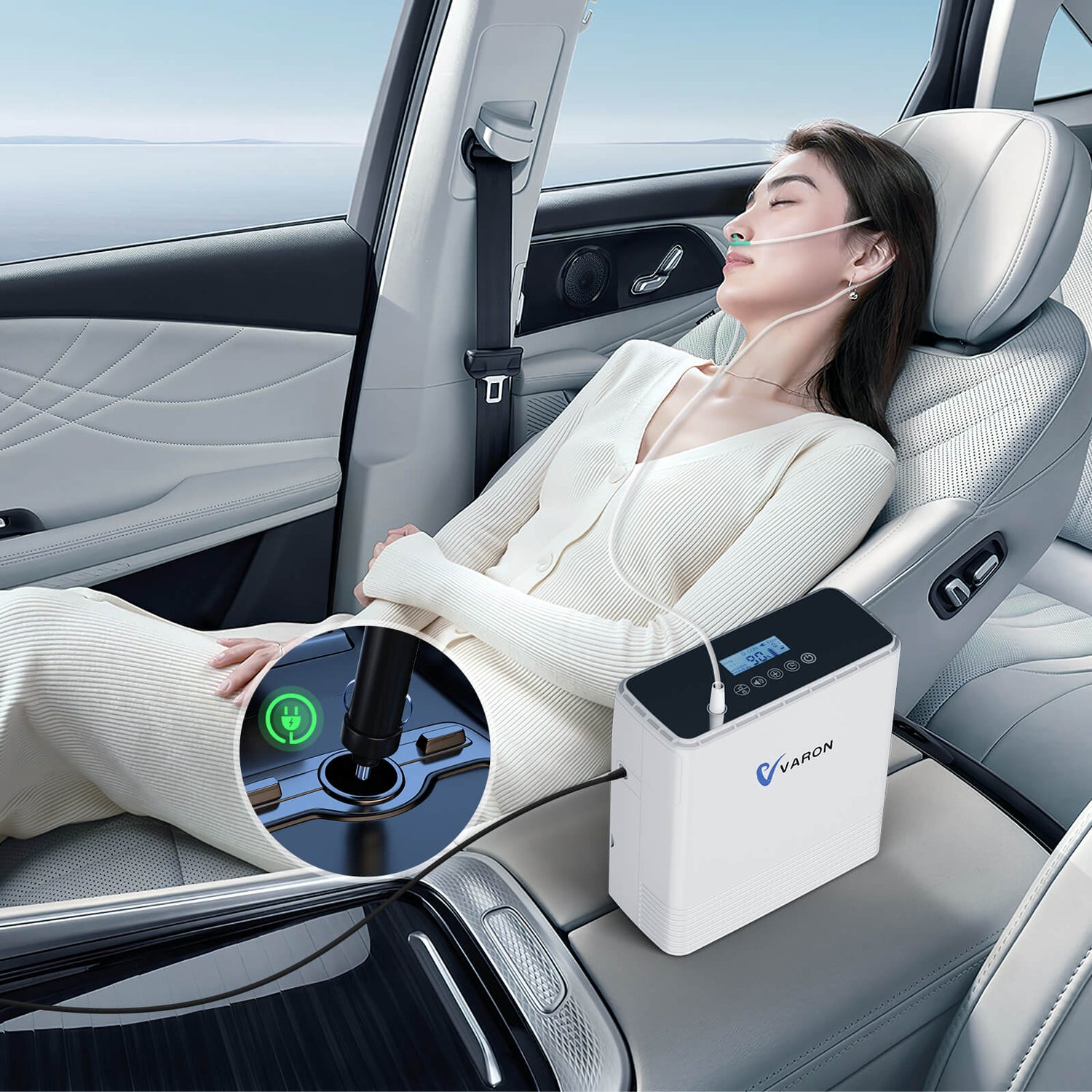 VARON VP-6 Kontinuerlig bærbar iltkoncentrator - Flow 1-6L/min, CE-certificeret