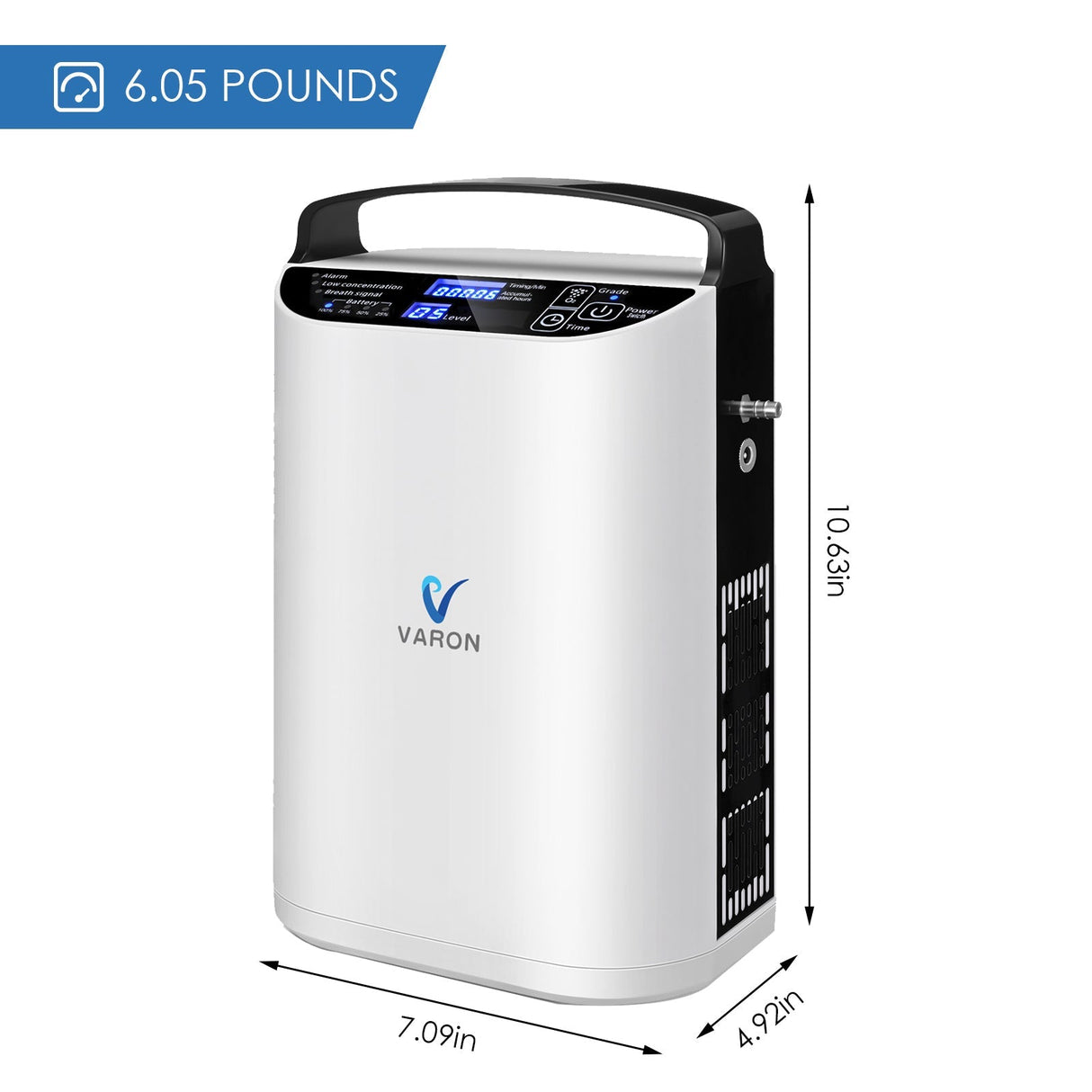 VARON VP-1 Bærbar pulsiltkoncentrator – 24 timers drift, CE-certificeret