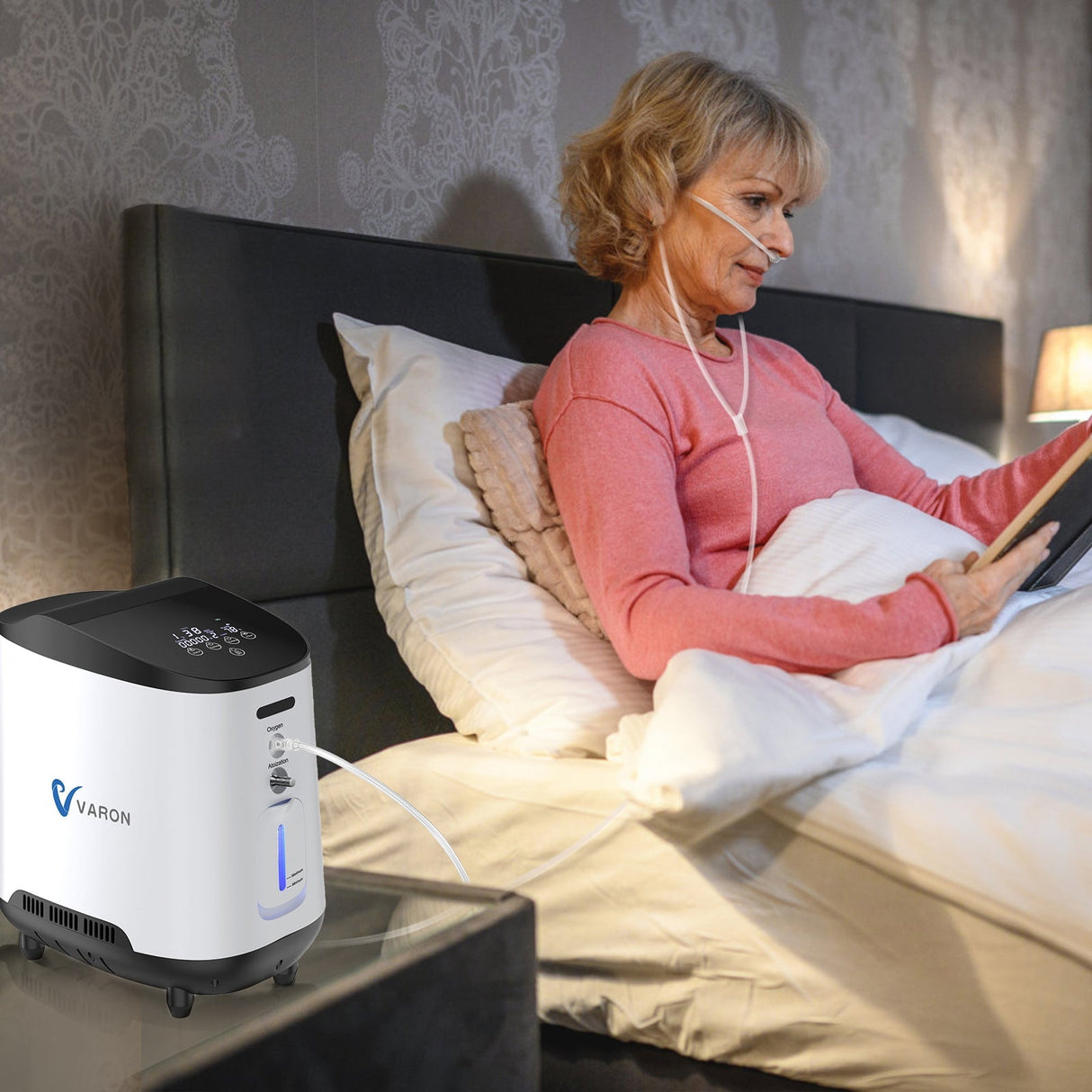 VARON VH-2 Stationær Iltkoncentrator | 1-7L/min justerbar, 24-timers drift, CE-godkendt