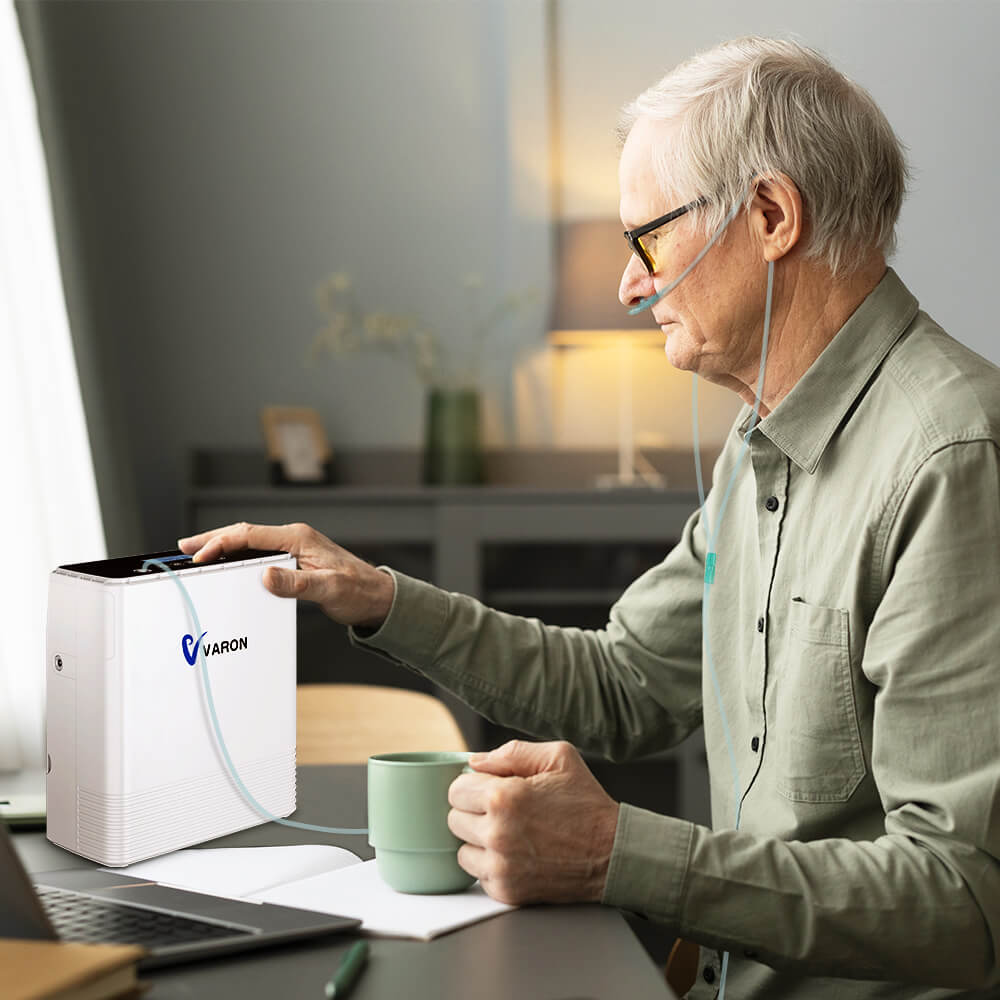 VARON VP-6 Kontinuerlig bærbar iltkoncentrator - Flow 1-6L/min, CE-certificeret