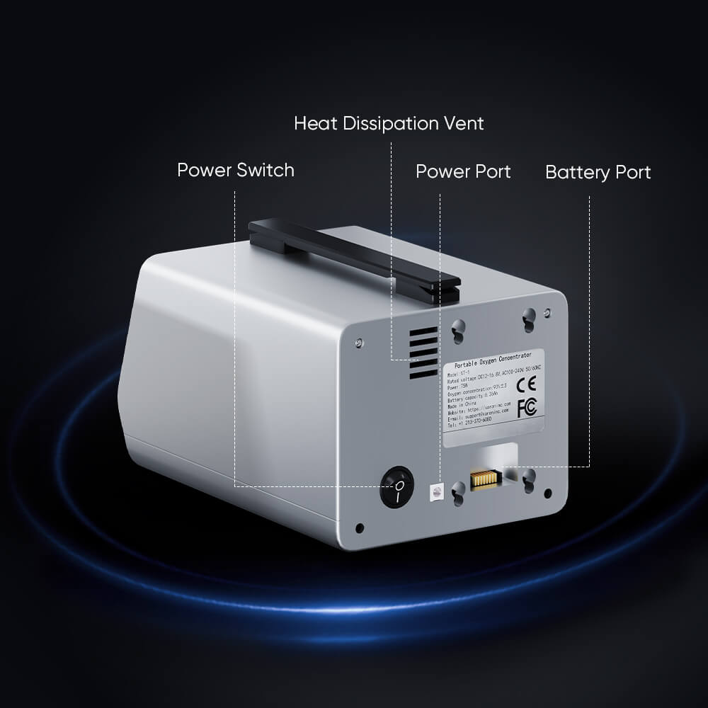 VARON VT-1 Puls- og kontinuerlig iltkoncentrator – Ideel til rejser, CE-certificeret