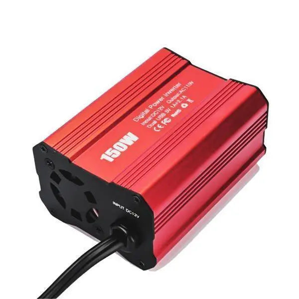 150 W bilomformer med dobbelt USB-port 3,1 A, 12 V til 110 V/220 V