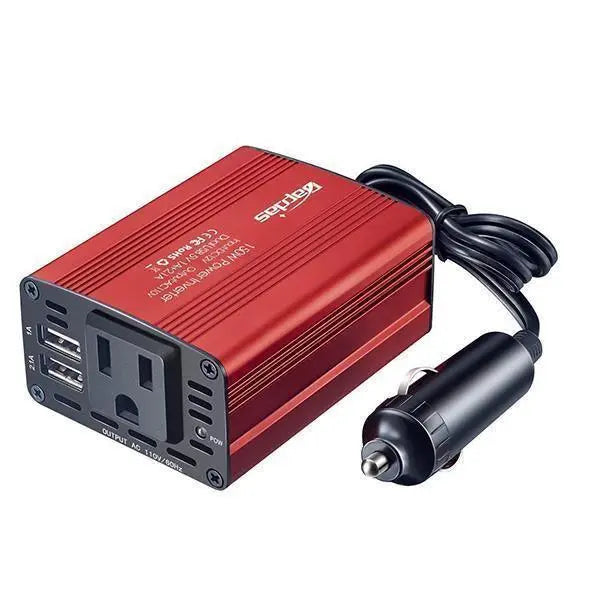 150 W bilomformer med dobbelt USB-port 3,1 A, 12 V til 110 V/220 V