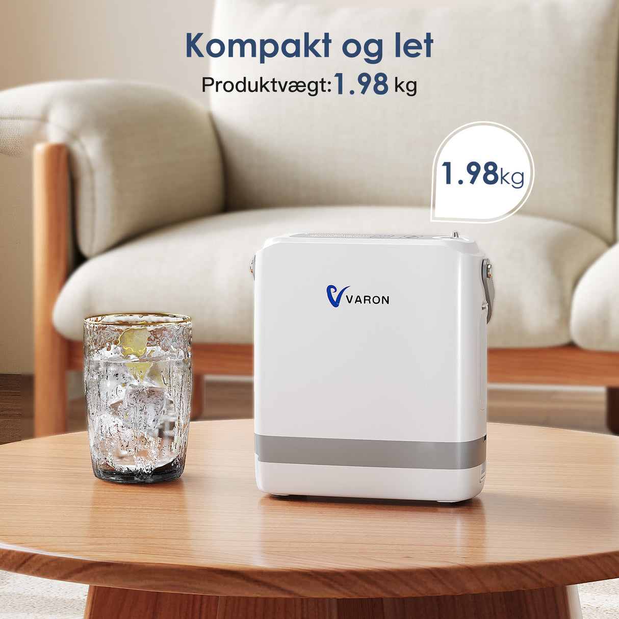 (Forhåndssalg) Ny VARON VP-8G | Pulse Flow bærbar oksygenkonsentrator 1–8 innstillinger