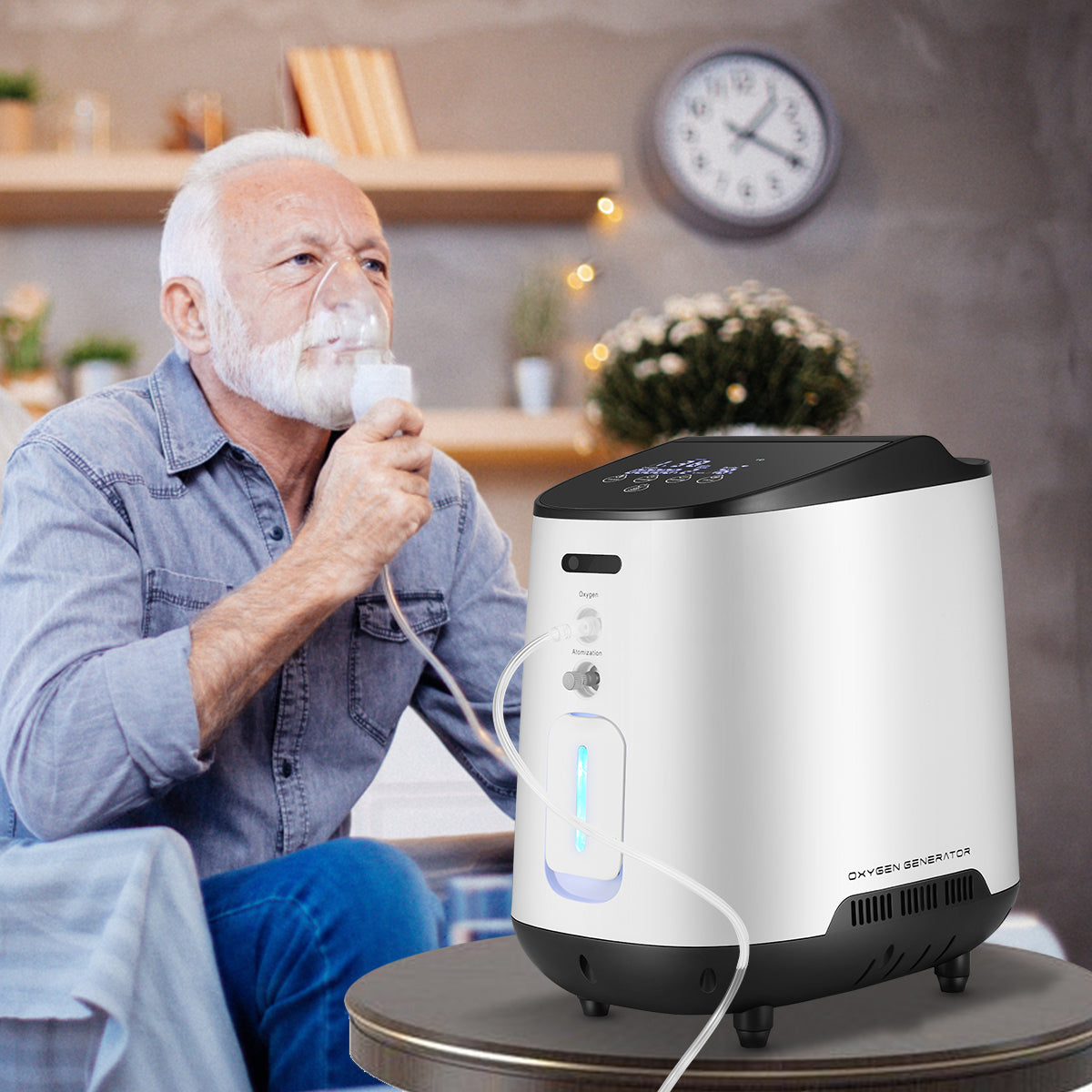 VARON VH-2 Stationær Iltkoncentrator | 1-7L/min justerbar, 24-timers drift, CE-godkendt