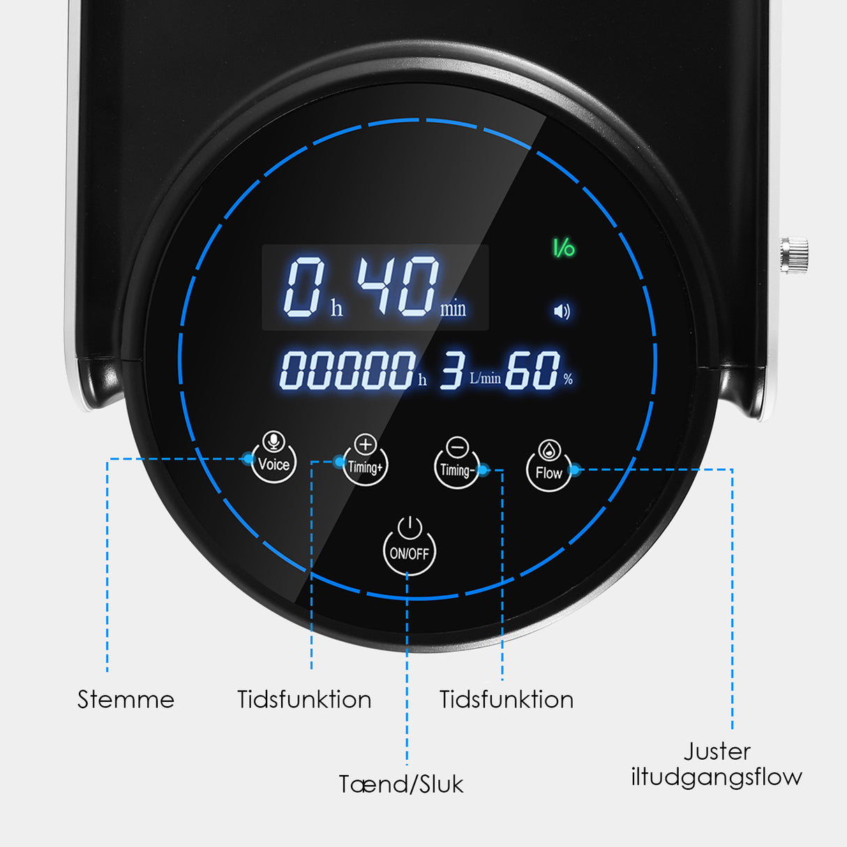VARON VH-1 Hjemmeiltkoncentrator | 1-7L/min, Vital Senior Health, CE-certificeret