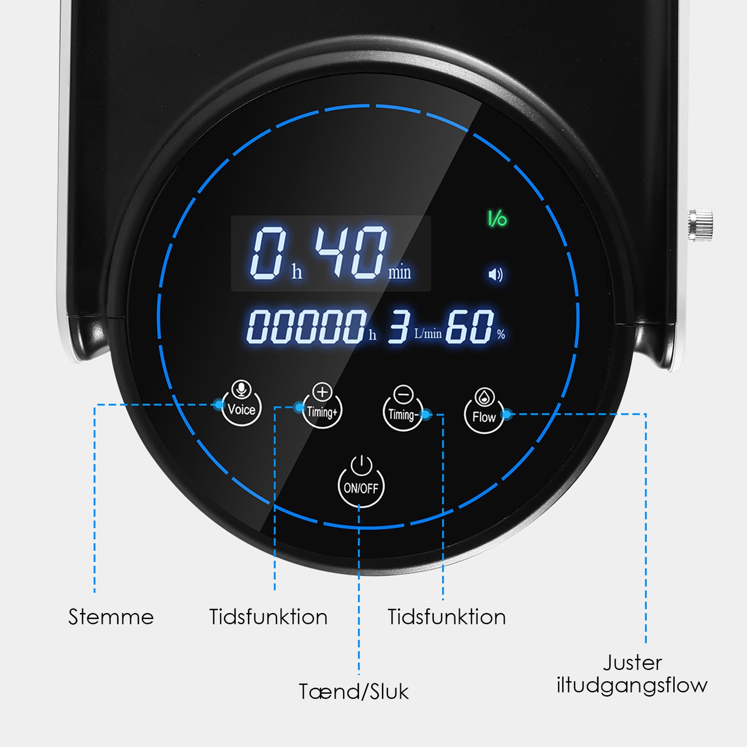 VARON VH-1 Hjemmeiltkoncentrator | 1-7L/min, Vital Senior Health, CE-certificeret