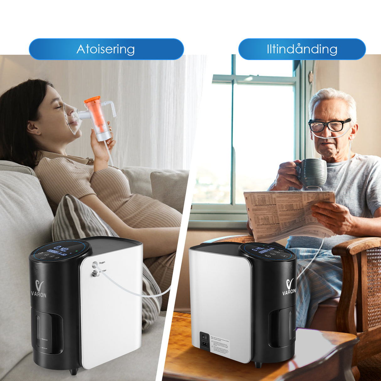 VARON VH-1 Hjemmeiltkoncentrator | 1-7L/min, Vital Senior Health, CE-certificeret