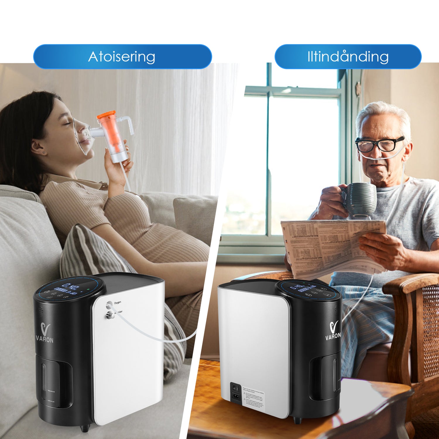 VARON VH-1 Hjemmeiltkoncentrator | 1-7L/min, Vital Senior Health, CE-certificeret