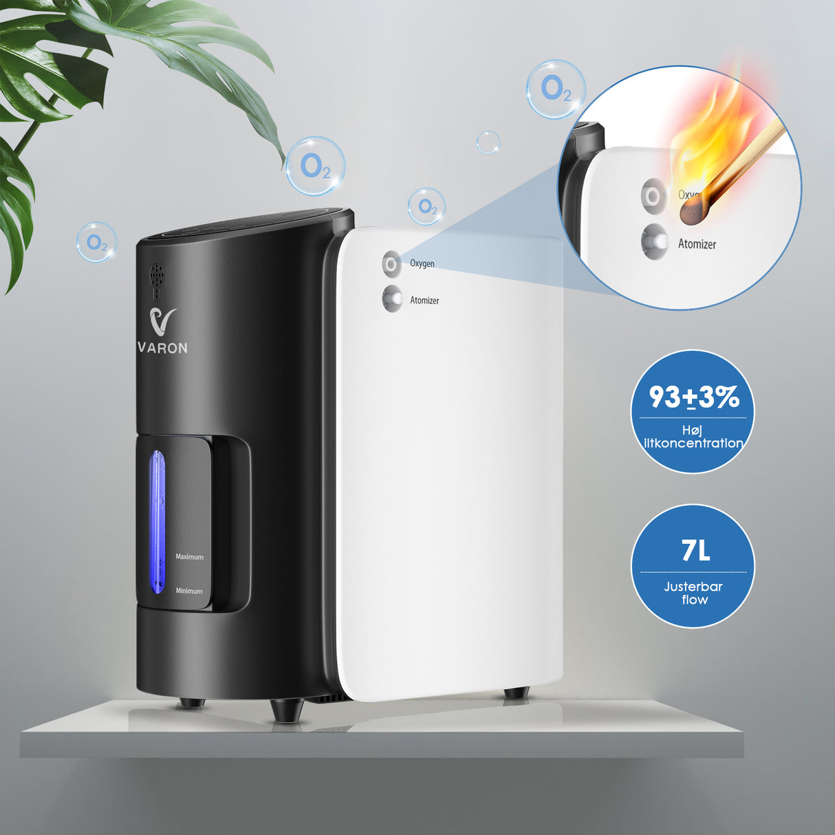 VARON VH-1 Hjemmeiltkoncentrator | 1-7L/min, Vital Senior Health, CE-certificeret