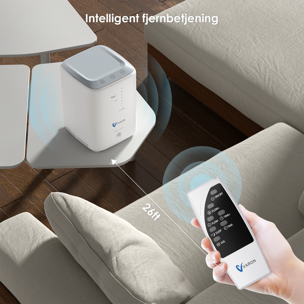 VARON VH-3 Hjemmeiltkoncentrator | 1-7L/min Komfortabel terapi, CE-certificeret