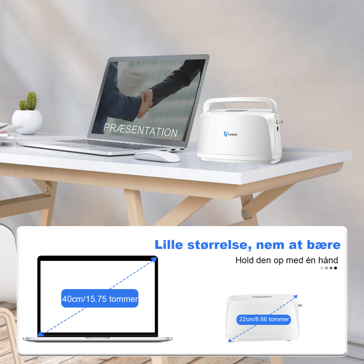 VARON VL-1 Iltkoncentrator | Ideel til mobilitet, CE-certificeret