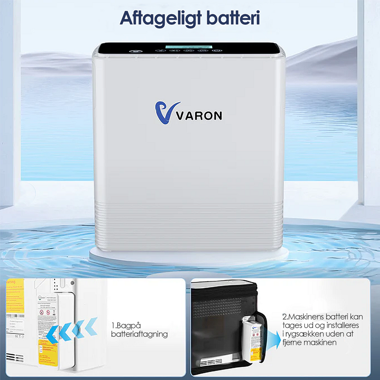VARON VP-6 Continuous Portable Oxygen Concentrator - Flow 1-6L/min, CE Certified