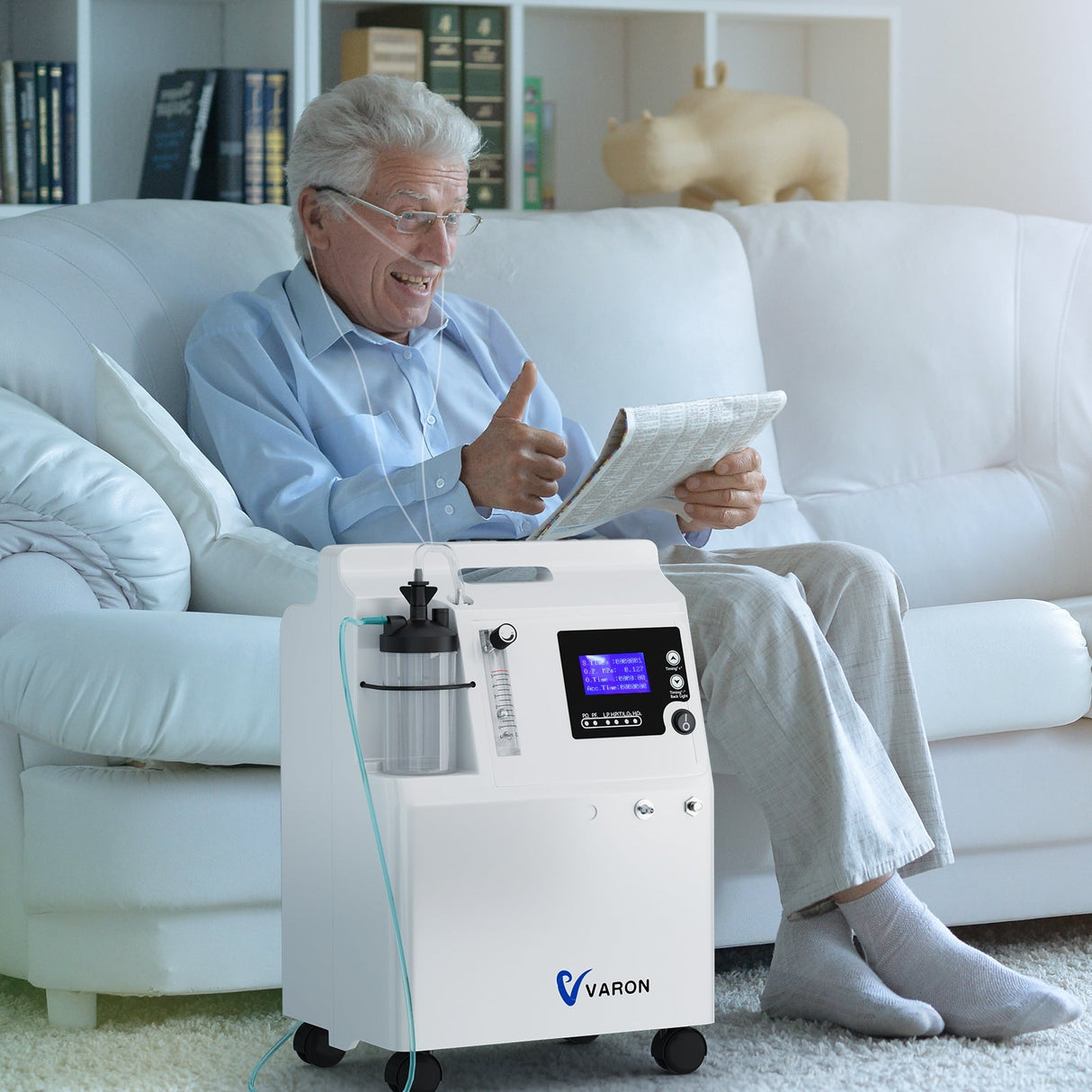 FDA VARON iltkoncentrator Serene 5 5L-CE-certificering, 72 timers drift