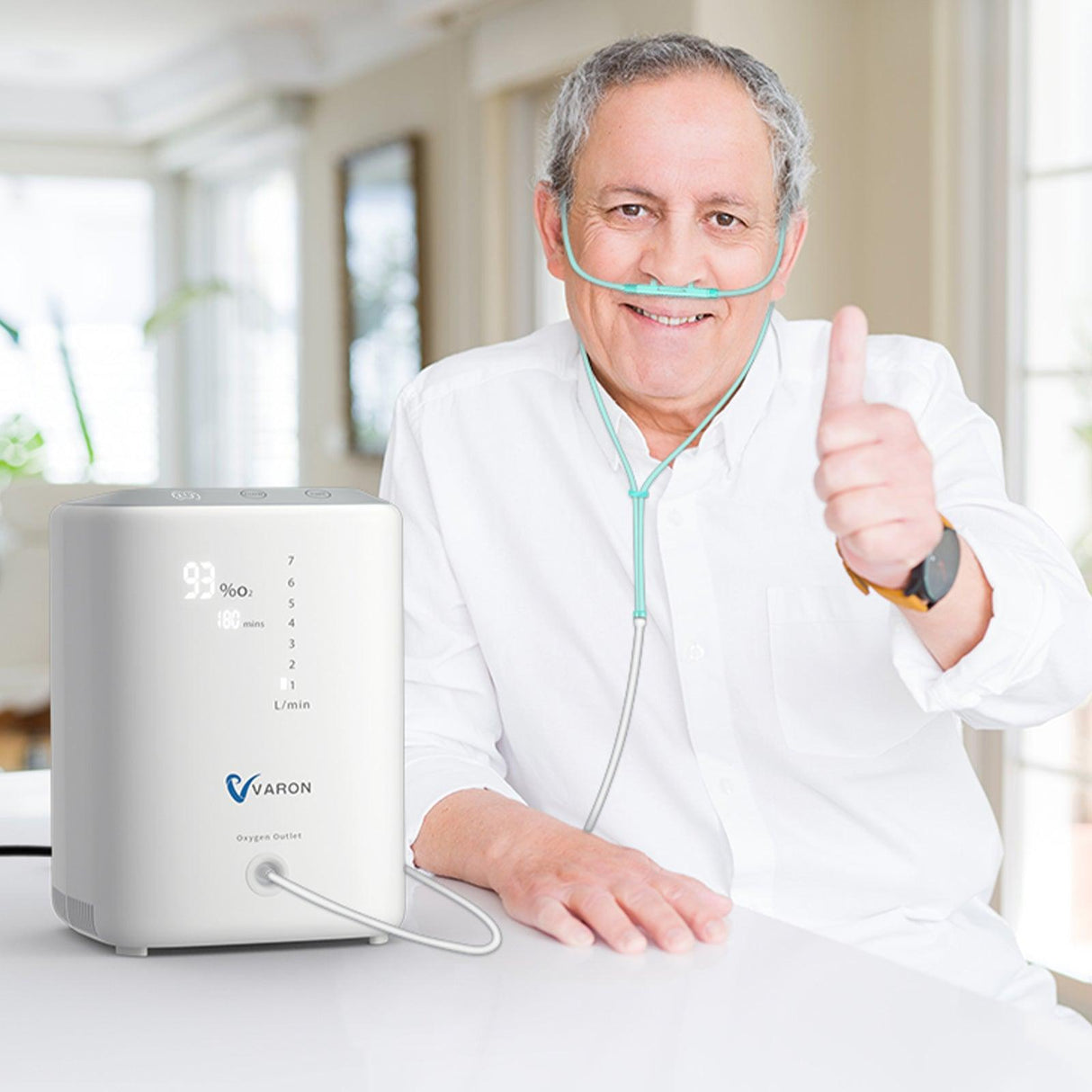 VARON VH-3 Hjemmeiltkoncentrator | 1-7L/min Komfortabel terapi, CE-certificeret
