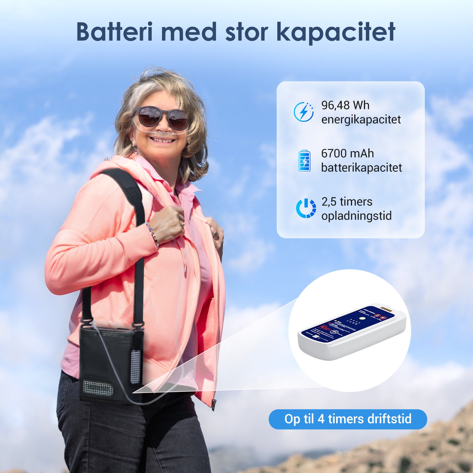 (Forhåndssalg) Ny VARON VP-8G | Pulse Flow bærbar oksygenkonsentrator 1–8 innstillinger