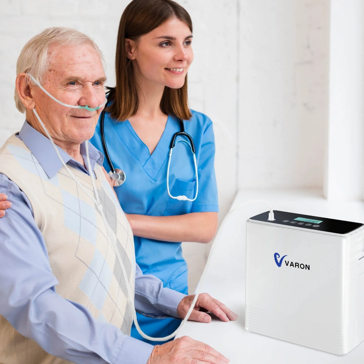 VARON VP-6 Kontinuerlig bærbar iltkoncentrator - Flow 1-6L/min, CE-certificeret