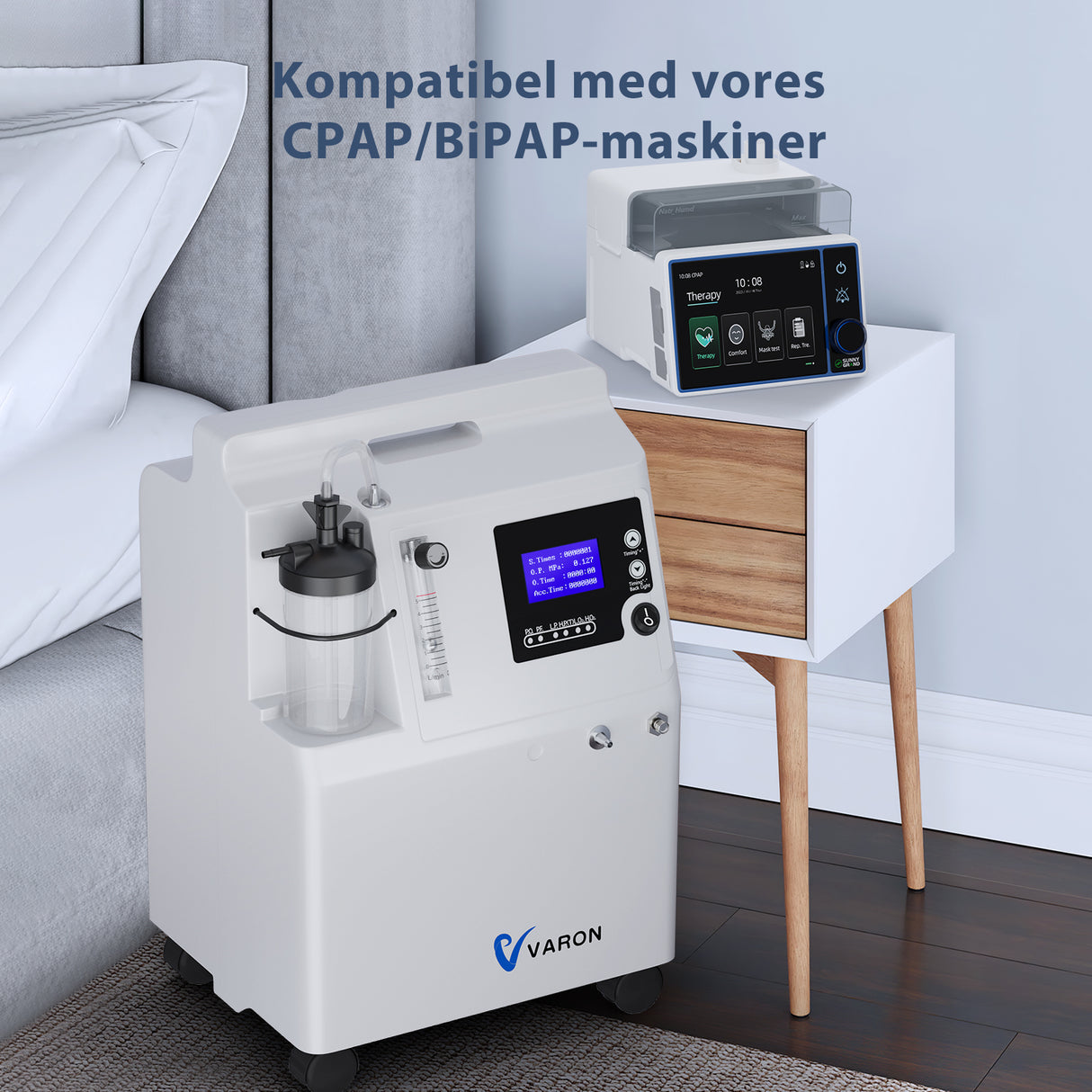 FDA VARON iltkoncentrator Serene 5 5L-CE-certificering, 72 timers drift
