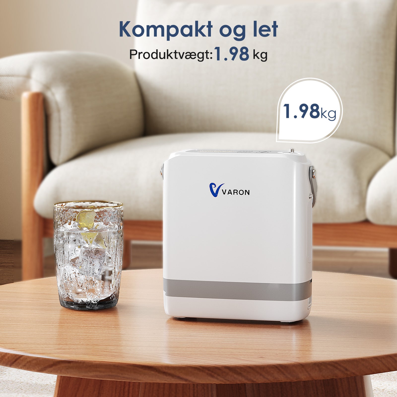 (Forhåndssalg) Ny VARON VP-8G | Pulse Flow bærbar oksygenkonsentrator 1–8 innstillinger