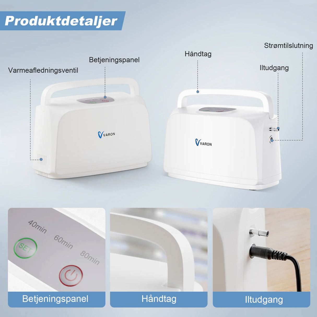 VARON VL-1 Iltkoncentrator | Ideel til mobilitet, CE-certificeret