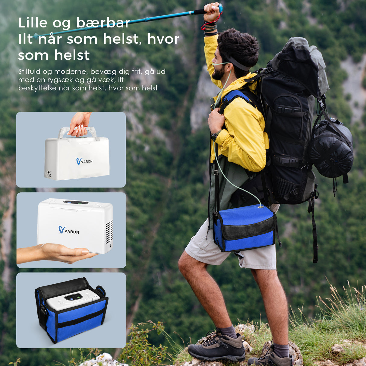 VARON VL-2 Light Bærbar kontinuerlig iltkoncentrator 3L/min, CE-certificeret
