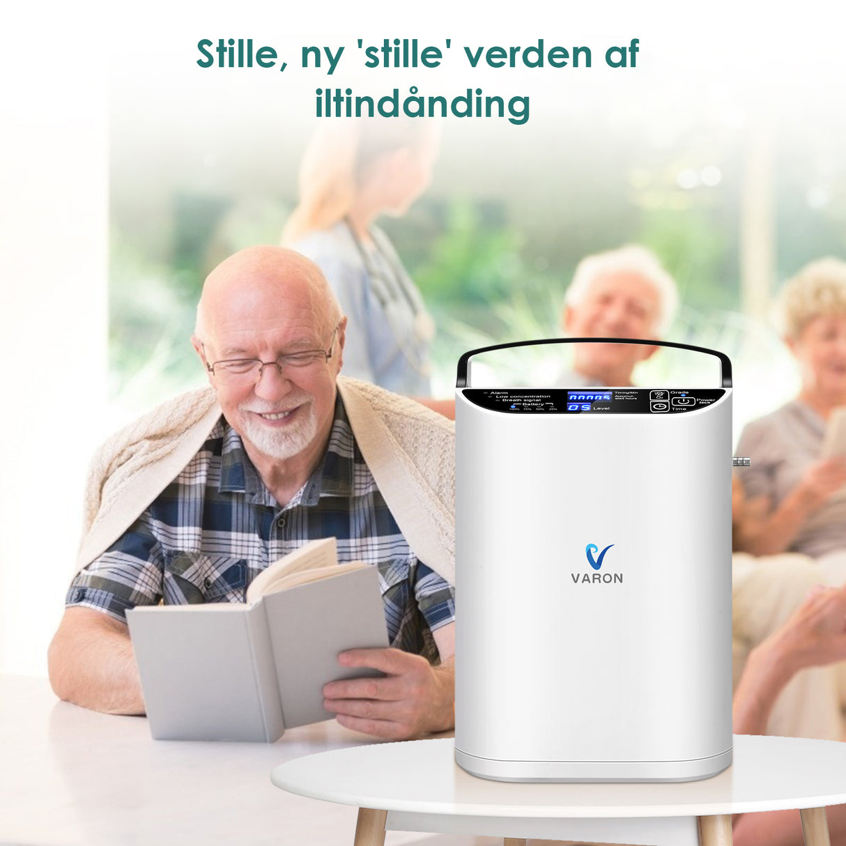 VARON VP-1 Bærbar pulsiltkoncentrator – 24 timers drift, CE-certificeret
