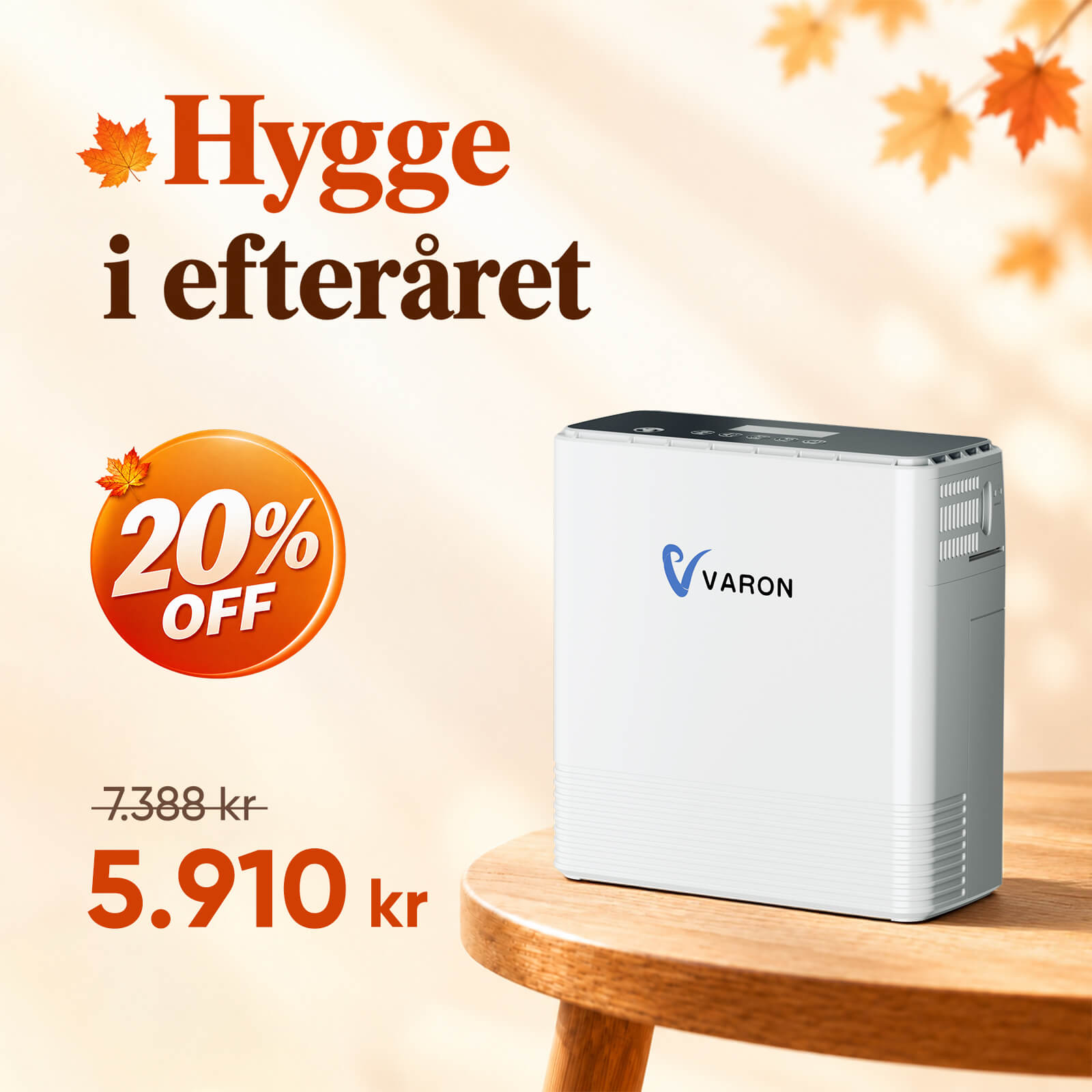 VARON VP-6 Bærbar iltkoncentrator – kontinuerligt flow 1-6L, CE-certificeret